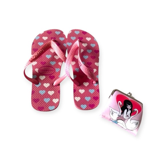Top Havaianas ❤︎︎ Heart Print Flip Flops ❤︎︎ Brazilian Beach Sandal ❤︎︎ Pink 4 5 - Picture 7 of 16